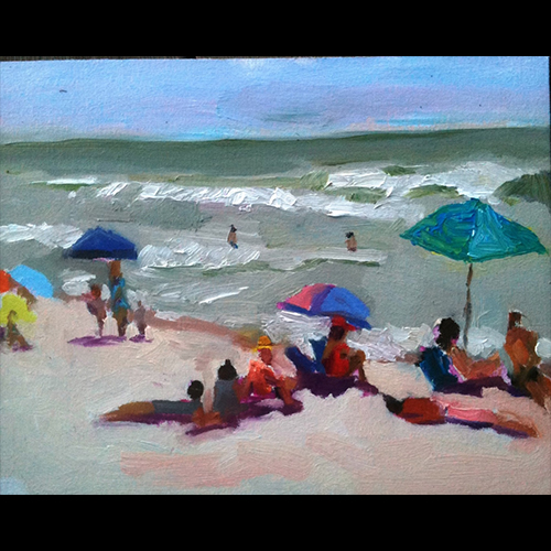 Painting of a day at the beach